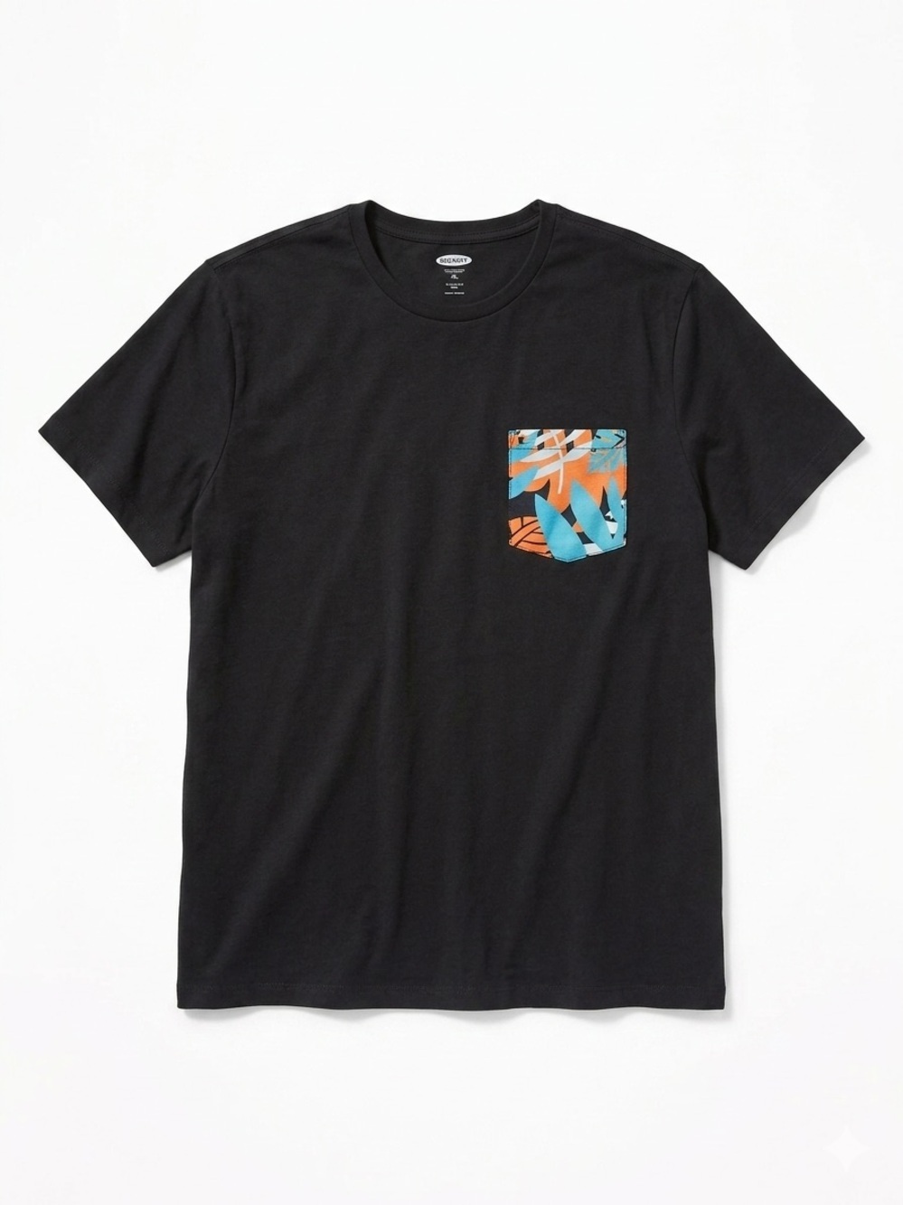 Old Navy Soft-Washed Pocket Tee | Black Tropical Print XXL